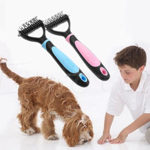 New Tera Pet Fur Knot Cutter Remove Rake Grooming Shedding Brush Comb Rake Dog Cat