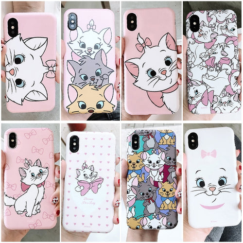 Cartoon pet dog marie cat soft case for iphone XSMax XR matte cover case for iphone 6 6s 6 s 7 8 plus X cases back phone fundas