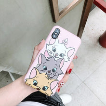 Load image into Gallery viewer, Cartoon pet dog marie cat soft case for iphone XSMax XR matte cover case for iphone 6 6s 6 s 7 8 plus X cases back phone fundas