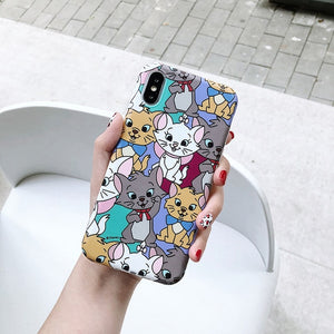 Cartoon pet dog marie cat soft case for iphone XSMax XR matte cover case for iphone 6 6s 6 s 7 8 plus X cases back phone fundas