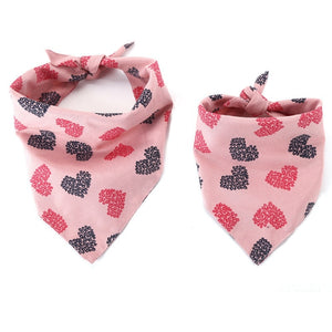 Pet Dog Cat Neck Scarf Love Hearts Printed Bandana