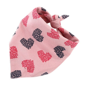 Pet Dog Cat Neck Scarf Love Hearts Printed Bandana