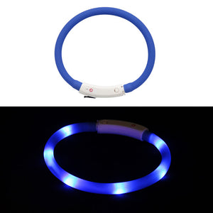 Rechargeable.Adjustable.Flashing Night Dog Collars USB