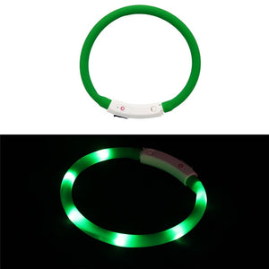 Rechargeable.Adjustable.Flashing Night Dog Collars USB