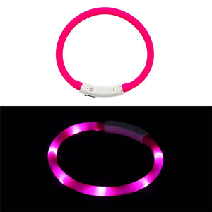 Rechargeable.Adjustable.Flashing Night Dog Collars USB