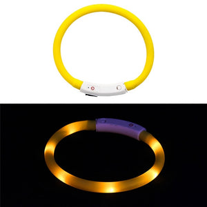 Rechargeable.Adjustable.Flashing Night Dog Collars USB