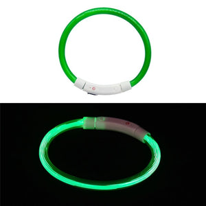 Rechargeable.Adjustable.Flashing Night Dog Collars USB