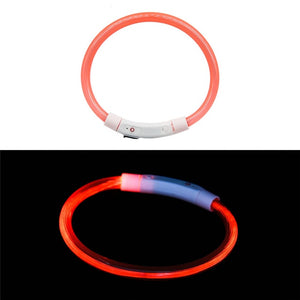 Rechargeable.Adjustable.Flashing Night Dog Collars USB