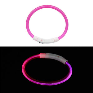 Rechargeable.Adjustable.Flashing Night Dog Collars USB