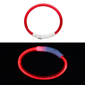 Rechargeable.Adjustable.Flashing Night Dog Collars USB