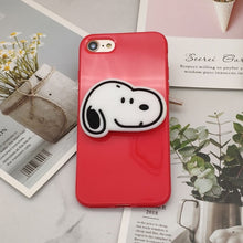 Load image into Gallery viewer, Cute Cartoon Dog Bracket Phone Cases For iphone x xr xs max xs Case Purple glossy silicone cover For iphone 6 6s 7 8plus Capa