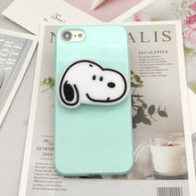 Load image into Gallery viewer, Cute Cartoon Dog Bracket Phone Cases For iphone x xr xs max xs Case Purple glossy silicone cover For iphone 6 6s 7 8plus Capa