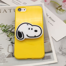 Load image into Gallery viewer, Cute Cartoon Dog Bracket Phone Cases For iphone x xr xs max xs Case Purple glossy silicone cover For iphone 6 6s 7 8plus Capa