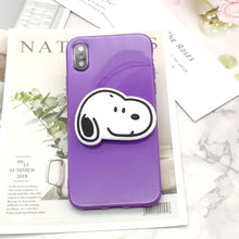 Load image into Gallery viewer, Cute Cartoon Dog Bracket Phone Cases For iphone x xr xs max xs Case Purple glossy silicone cover For iphone 6 6s 7 8plus Capa