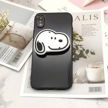 Load image into Gallery viewer, Cute Cartoon Dog Bracket Phone Cases For iphone x xr xs max xs Case Purple glossy silicone cover For iphone 6 6s 7 8plus Capa