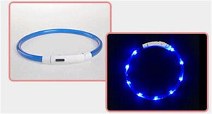 Rechargeable.Adjustable.Flashing Night Dog Collars USB