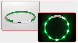 Rechargeable.Adjustable.Flashing Night Dog Collars USB