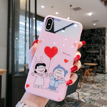 Load image into Gallery viewer, Cute Cartoon Dog Bracket Phone Cases For iphone x xr xs max xs Case Purple glossy silicone cover For iphone 6 6s 7 8plus Capa