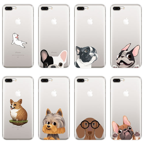Back Cover For iPhone X XR XS MAX 8 7 6S 6 S Pug Dog French Bulldog Silicone Soft Case For iPhone 8 7 6S 6 S Plus Phone Case