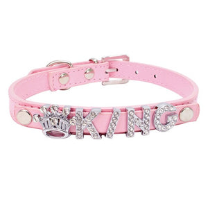 Rhinestone Happy Dog & CAts Collars Personalized